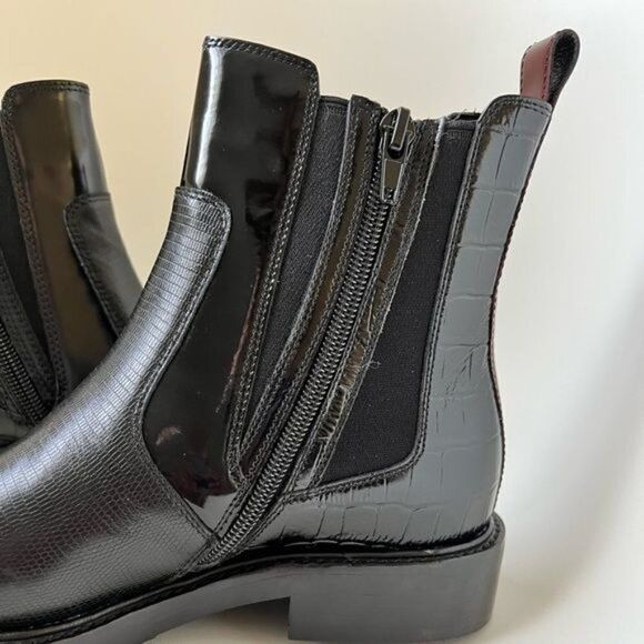 Jeffrey Campbell CORRODE CHELSEA BOOT IN BLACK LIZARD PRINT MULTI Size 6 - Picture 5 of 11